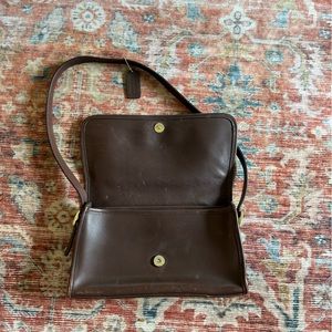 Vintage COACH Leather Mahogany Andrea Flap Crossbody Bag 9072